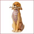 jim shore golden retriever with stick dog figurine