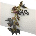 bone and brass safari animal bracelet