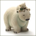 blossom bucket polar bear and cub figurine