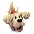 stoneware dog figurine toothpick holder