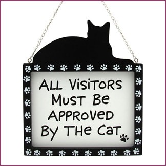 visitors must be approved by cat plaque