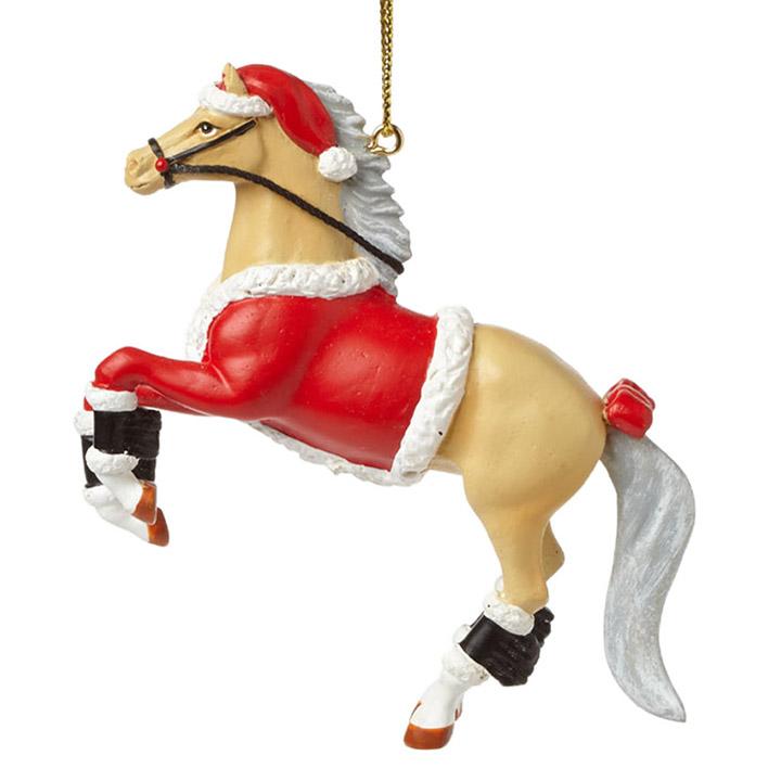 trail of painted ponies santa pony ornament