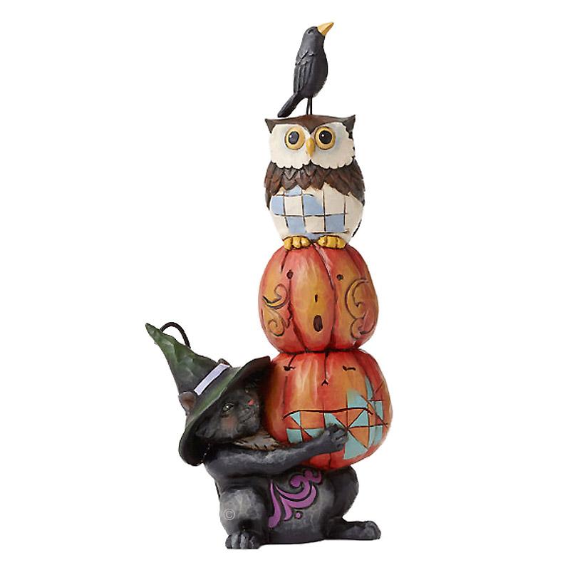 jim shore cat with pumpkin stack figurine
