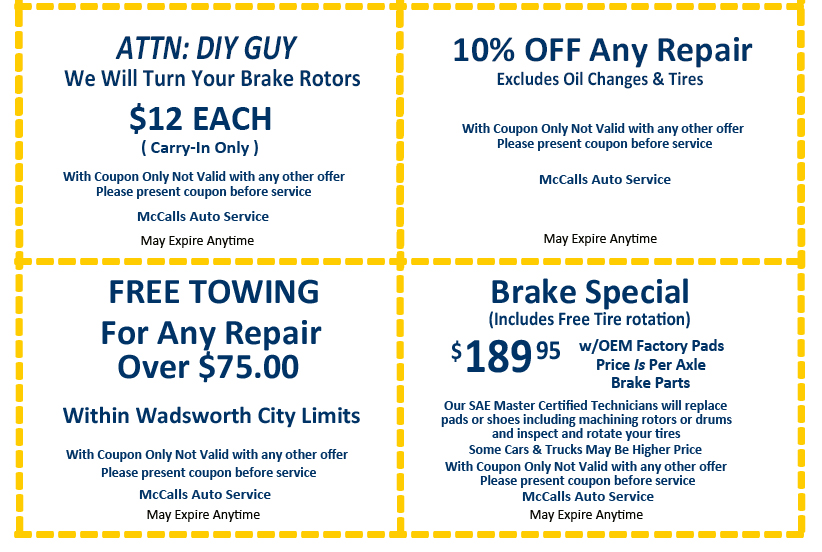 McCalls Auto Service coupons